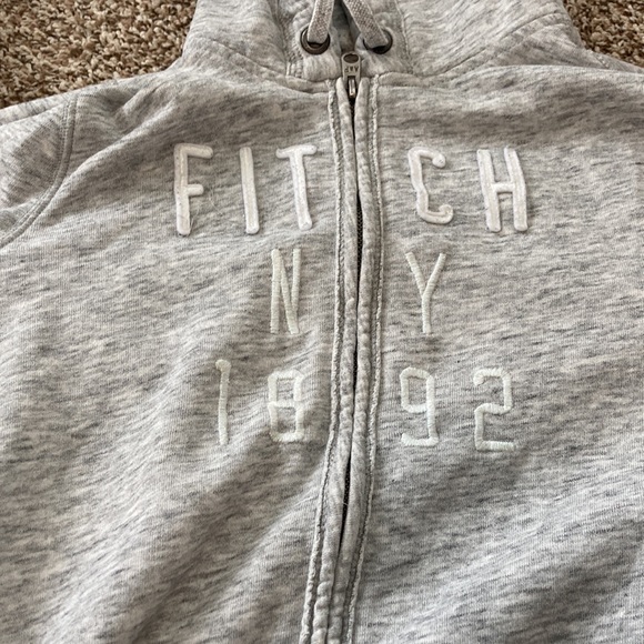 Abercrombie & Fitch Gray y2K Hoodie Zipper Sweatshirt Jacket Medium - Picture 6 of 8